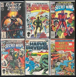 lot 206C image: AT - Collection of 6 Marvel Comic Books Featuring Secret Wars, Ghost Rider, and What If Fantastic Four