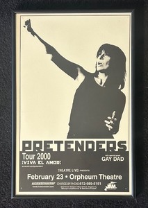 lot 209C image: BD - Framed Pretenders Tour 2000 Orpheum Theatre Concert Poster 11.5 x 15.5 in