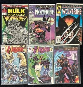 lot 211C image: AT - Set of 6 Marvel and Valiant Comic Books Including Wolverine, Ninjak, and Wetworks