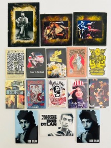 lot 219C image: BD - Collection of 15 Vintage-Style Music and Haight-Ashbury Magnets Including Bob Dylan and Grateful Dead