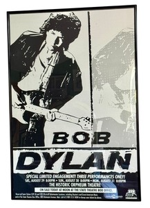 lot 20D image: BD - Framed Bob Dylan Orpheum Theatre Poster with Museum Glass