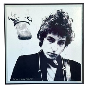 lot 25D image: BD - Framed Abstract Bob Dylan Portrait with Museum Glass 26 x 27 Inch