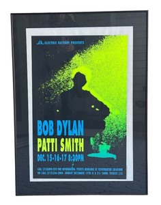 lot 55D image: AT - Framed Bob Dylan and Patti Smith Electric Factory Concert Poster