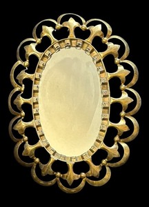 lot 58R image: AT - Vintage Brass Framed Oval Mirror