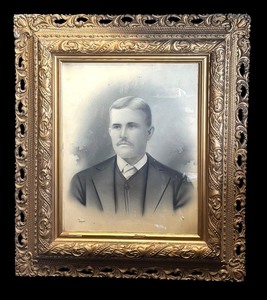lot 123R image: AT - Vintage Framed Portrait Print in Ornate Frame