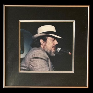 lot 271H image: BD - Framed Autographed Vintage Portrait of Musician in White Hat