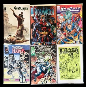 lot 293H image: BD - Collection of 6 Vintage Image Comics Including WildC.A.T.s, Stormwatch, and Shadowhawk