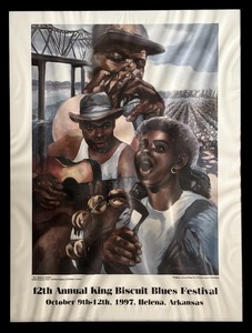 lot 307H image: BD - Framed 1997 King Biscuit Blues Festival Poster - The Musical Trinity