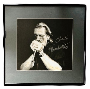 lot 308H image: BD - Charlie Musselwhite Autographed Framed Artwork 14.75x15 Inches