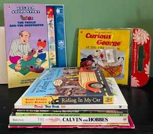 lot 326H image: BD - Vintage Kids Book Collection with Coloring Books, Disney, and Cassette Set