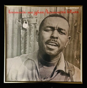 lot 332H image: BD - Framed Brownie McGhee Bluesville BV 1042 Album Cover Art 12.75 in Square
