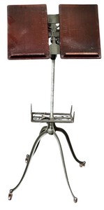 lot 339H image: BD  - Vintage Adjustable Music Stand with Wood Panels