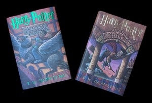 lot 259P image: T - Harry Potter and the Sorcerers Stone and The Prisoner of Azkaban Hardcover Books by J.K. Rowling