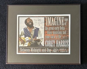 lot 294C image: BD - Framed 18x22 Corey Harris Signed Delta Blues Poster