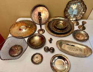 lot 34 image: Large Lot of Silver Plated Serving Ware
