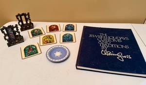 lot 46 image: The Jewish Holidays, Customs and Traditions Book, Chagall Coasters, Brutalist Bookends and more