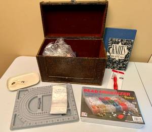 lot 43 image: Box of Beads, Bead Organizers and Jewelry Making Accessories