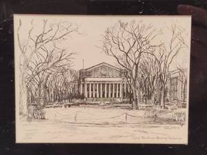 lot 7 image: Northrop Auditorium Sketch by Pat Doolittle
