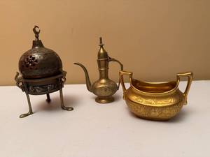 lot 74 image: Brass Incense Burner, Genie Lamp and more