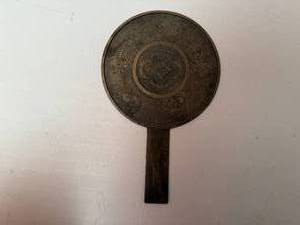 lot 9 image: Japanese Bronze Kagami Hand Held Mirror