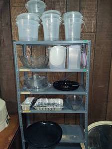 lot 104 image: Lot of Reusable Plastic Containers wLids & Serving Trays