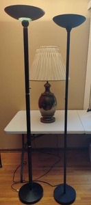 lot 121 image: Two Torchiere and One Table Lamp