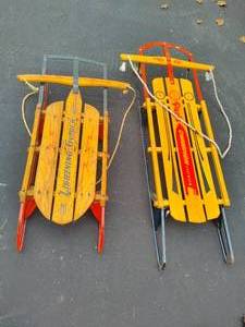 lot 141 image: Two Vintage Wood Sleds