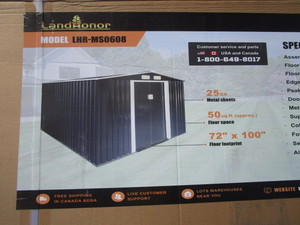 lot 176 image: LandHonor 6x10 Metal Storage Shed