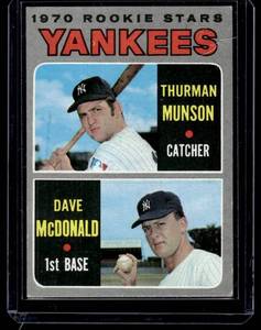 lot 18 image: Thurman Munson RC RC 1970 Topps #189 New York Yankees Baseball Card