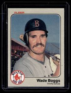 lot 76 image: Wade Boggs RC  1983 Fleer #179 Boston Red Sox Baseball Card