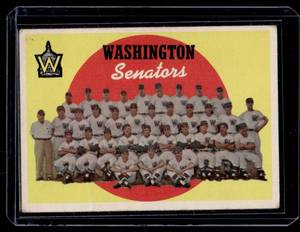 lot 123 image: Senators Team CardChecklist 430-495   1959 Topps #397 Washington Senators Baseball Card