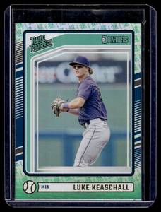 lot 129 image: Luke Keaschall   2024 Donruss Blue Statur of Liberty #152 Minnesota Twins Baseball Card