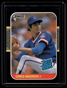 lot 194 image: Greg Maddux RC  1987 Donruss #36 Chicago Cubs Baseball Card