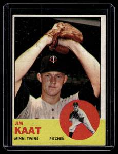 lot 195 image: Jim Kaat   1963 Topps #165 Minnesota Twins Baseball Card