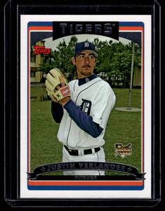 lot 197 image: Justin Verlander RC  2006 Topps #641 Detroit Tigers Baseball Card