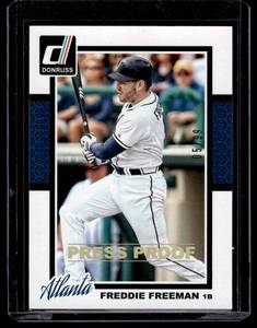 lot 198 image: Freddie Freeman Press Proof   2014 Donruss #264 Atlanta Braves Baseball Card
