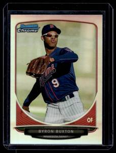 lot 201 image: Byron Buxton Refractor   2013 Bowman Draft Picks & Prospects Chrome Top #TP-1 Minnesota Twins Baseball Card