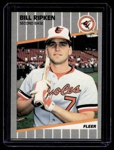 lot 244 image: Bill Ripken F Face Black Box Error Iconic Card   1989 Fleer #616 Baltimore Orioles Baseball Card