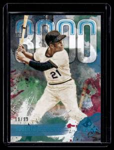 lot 258 image: Roberto Clemente  1999 2020 Diamond Kings 3000 Hit Insert #3 Pittsburgh Pirates Baseball Card