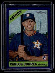 lot 268 image: Carlos Correa RC  2015 Topps Heritage #563 Houston Astros Baseball Card