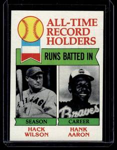 lot 269 image: Hank Aaron  Hack Wilson All-Time RBI Record   1979 Topps #412  Baseball Card