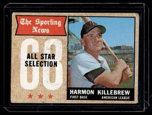 lot 79 image: Harmon Killebrew   1968 Topps #361 Minnesota Twins Baseball Card