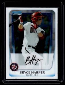 lot 29 image: Bryce Harper RC  2011 Bowman Chrome Prospects #BCP1 Washington Nationals Baseball Card