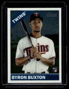 lot 87 image: Byron Buxton SP RC 207999 2015 Topps Heritage Chrome Purple Refractor #724 Minnesota Twins Baseball Card