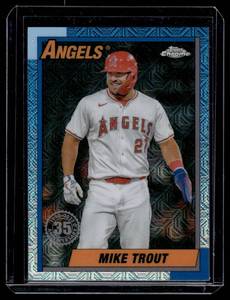 lot 88 image: Mike Trout Mojo Refractor   2024 Topps Chrome #6 Los Angeles Angels Baseball Card