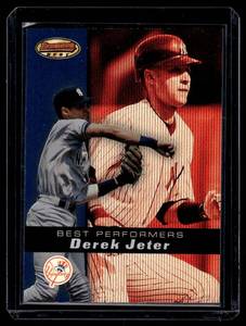 lot 141 image: Derek Jeter Refractor   2000 Bowmans Best #87 New York Yankees Baseball Card