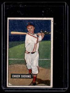 lot 202 image: Chuck Diering   1951 Bowman #158 St. Louis Cardinals Baseball Card