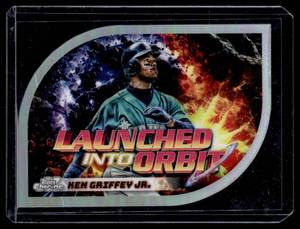 lot 205 image: Ken Griffey Jr. Die Cut Refractor   2024 Topps Chrome Cosmic Launched into Orbit #LIO-24 Seattle Mariners Baseball Card