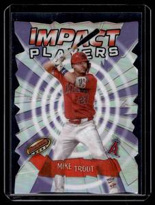 lot 207 image: Mike Trout Impact Players Die Cut Refractor   2024 Bowmans Best #6 Los Angeles Angels Baseball Card