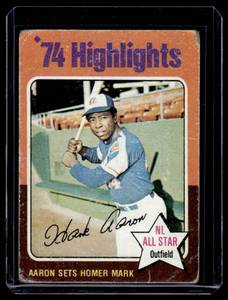 lot 277 image: Hank Aaron   1975 Topps #1 Atlanta Braves Baseball Card